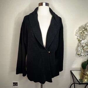 natori knit black cardigan in black size XL